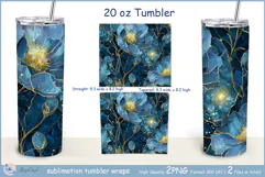 Blue flowers Tumbler| Wrap Tumbler flowers 20 oz| frora Product Image 2