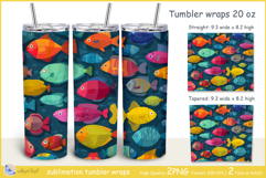 Fish tumbler Sublimation| sea tumbler| sea of seagulls Product Image 1