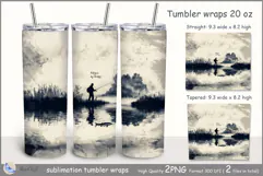 Fishing is my Therapy tumbler Sublimation| fish tumbler png Product Image 1