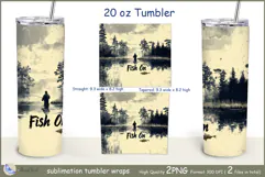 Fish On tumbler Sublimation| fisherman tumbler wrap| fishing Product Image 2