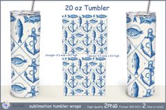 Anchor tumbler Sublimation| sea tumbler wrap| Tumbler fish Product Image 2