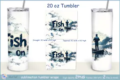 Fish On tumbler Sublimation| fisherman tumbler wrap| fishing Product Image 2