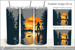 Fish On tumbler Sublimation| fisherwoman tumbler wrap| fish Product Image 1