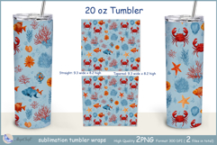 Sea turtle tumbler Sublimation| Blue whale tumbler| seashell Product Image 2