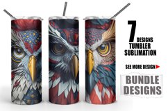3D Owl American Patriotic Tumbler | 4th Of July Product Image 1