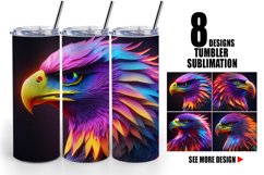 3D Eagle Neon | Tumbler Sublimation Wrap Product Image 1