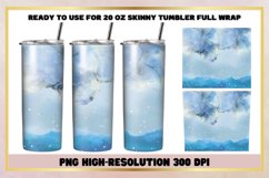 Blue Abstract watercolor 20oz Skinny Tumbler Sublimation Product Image 1