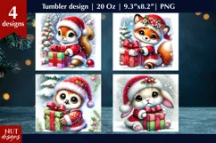 Christmas tumbler Baby Animals & gift Fox Owl Squirrel Bunny Product Image 2