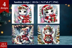 Christmas tumbler design Baby Animals Unicorn tumbler 20oz Product Image 2