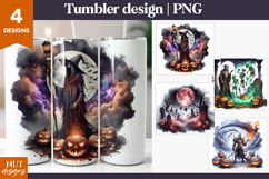 Dark Fantasy Halloween Tumbler 20oz Necromancer Witch Product Image 1