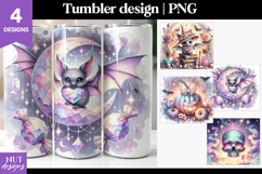 Iridescent Halloween tumbler 20oz Magic Bat Pumpkin Tumbler Product Image 1