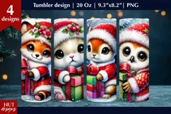 Christmas tumbler Baby Animals & gift Fox Owl Squirrel Bunny Product Image 1