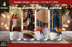 Festive Christmas tumbler 20oz, Gold Fox tumbler Product Image 1