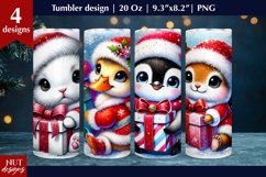 Winter tumbler, Christmas tumbler, Baby Animals Bunny Duck Product Image 1