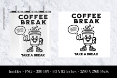 Coffee Break Take a Break Teardrop Earring Sublimation Product Image 1