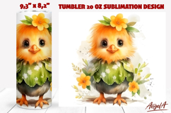Floral bird tumbler sublimation Funny Easter chick PNG Product Image 1