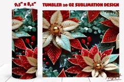 Christmas 3d tumbler wrap sublimation / sequin poinsettia Product Image 1