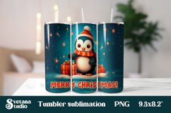 Christmas tumbler wrap | Christmas penguin tumbler