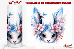 Bunny tumbler sublimation / watercolor easter bunny face png Product Image 1