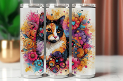 Tumbler Wrap 20 oz - floral cat Product Image 1