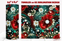 Christmas sparkling Tumbler sublimation / flower tumbler Product Image 1