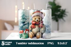 Christmas bear tumbler PNG | Bear tumbler design PNG