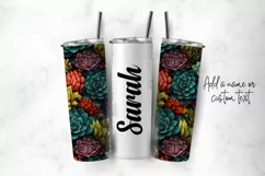 Succulent 20 oz Straight Skinny Tumbler Sublimation PNG Product Image 2