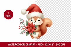 png watercolor clipart - squirrel Product Image 1