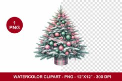 png watercolor clipart - christmas tree Product Image 1
