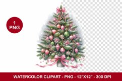 png watercolor clipart - christmas tree Product Image 1