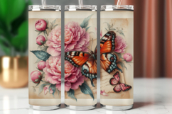 Tumbler Wrap 20 oz - floral butterfly Product Image 1