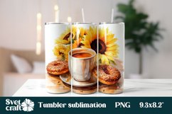 Coffee  tumbler sublimation design, sunflower sublimation tumbler design wrap 20 Oz, coffee sunflower sublimation design.