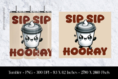 Sip Sip Hooray Tumbler Sublimation Design PNG Product Image 1