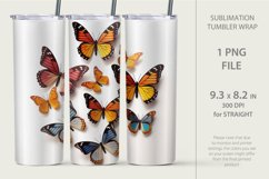 Butterfly 3d sublimation tumbler wrap, tumbler wrap bundle Product Image 2