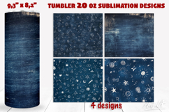 Chalkboard tumbler wrap, blue tumbler designs, scribble line Product Image 1