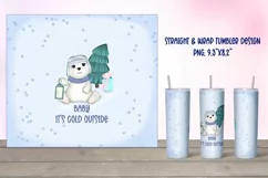 Blue winter tumbler, Christmas tumbler with polar bear Product Image 1