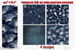 Chalkboard tumbler wrap, 20 Oz blue tumbler designs, doodle Product Image 1