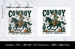 Vintage Cowboy Tumbler Sublimation Design PNG Product Image 1