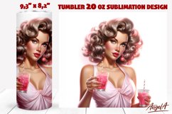 20 OZ pin up tumbler sublimation / pin up retro girl / woman Product Image 1