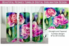 Beautiful Peonies | Digital Download | Flower Tumbler Wrap Product Image 1
