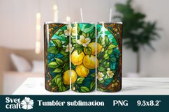 Stained glass tumbler wrap design | Lemon tumbler template