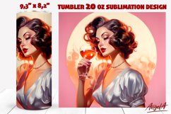 20 OZ pin up tumbler sublimation / beauty pin up retro girl Product Image 1
