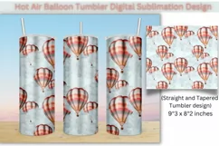 Hot Air Balloon Tumbler Digital Sublimation Design Product Image 1