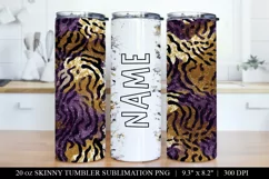Glitter Leopard Print Tumbler Wrap - 20oz Skinny Tumbler PNG Product Image 1