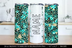 Turquoise & Gold Abstract Tumbler Wrap - 20oz Skinny Tumbler Product Image 1