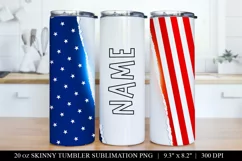 4th July Tumbler Sublimation Wrap - 20oz Skinny Tumbler PNG Product Image 1