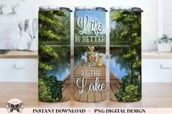 Lake Life Tumbler Sublimation Wrap PNG Product Image 1