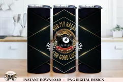 Funny Billiard Player Tumbler Sublimation Wrap PNG Product Image 2