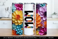 Mama Tumbler Wrap - Paper Flower Tumbler Sublimation PNG Product Image 2