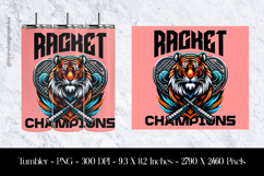 Racket Champions Tiger Tumbler Sublimation Design PNG Product Image 1